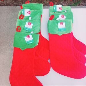 7 Red and Green Christmas Stockings